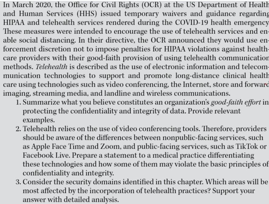 Solved In March 2020, the Office for Civil Rights (OCR) at | Chegg.com