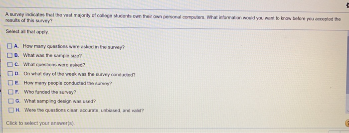 Solved A survey indicates that the vast majority of college | Chegg.com