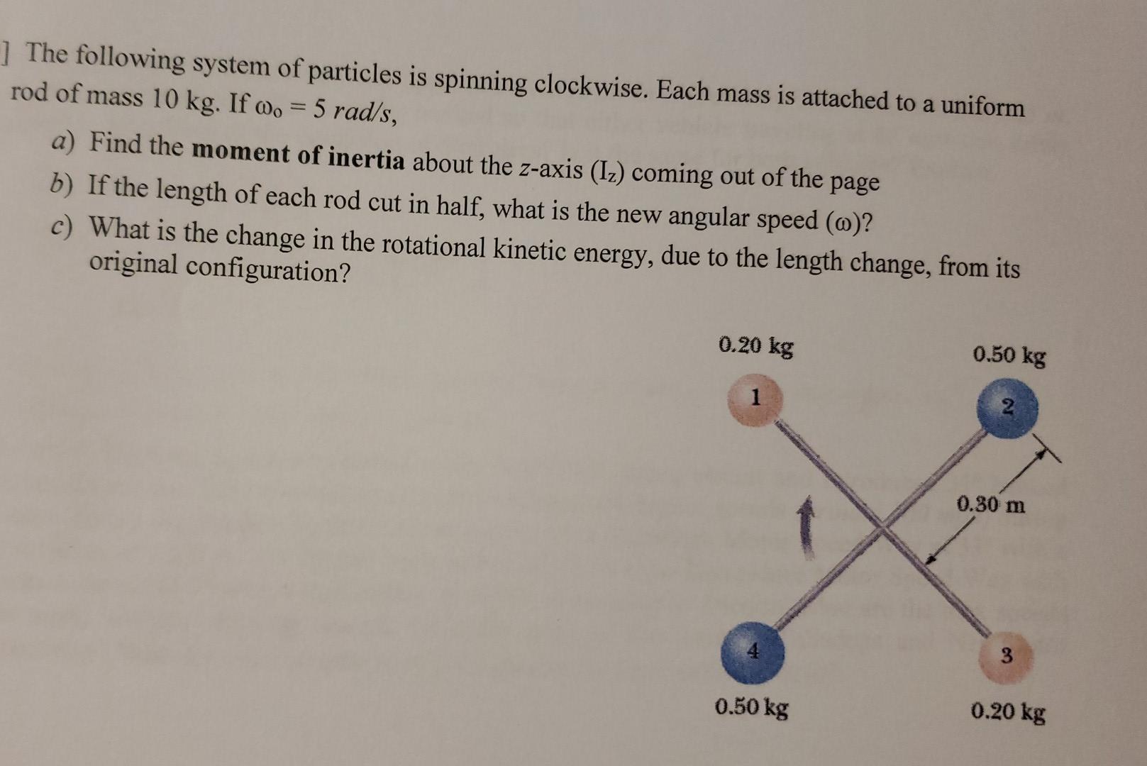 Solved ] The following system of particles is spinning | Chegg.com