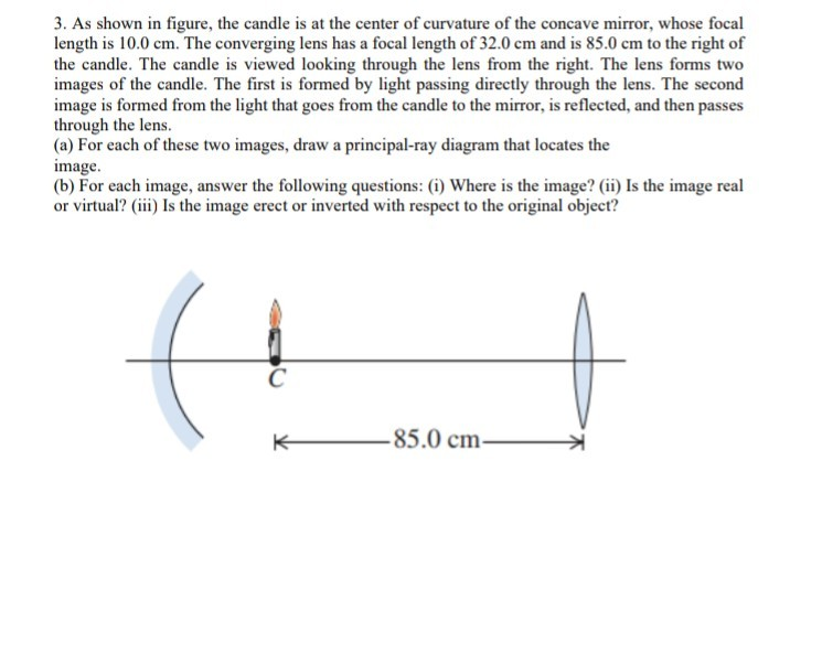 Solved 3. As shown in figure, the candle is at the center of