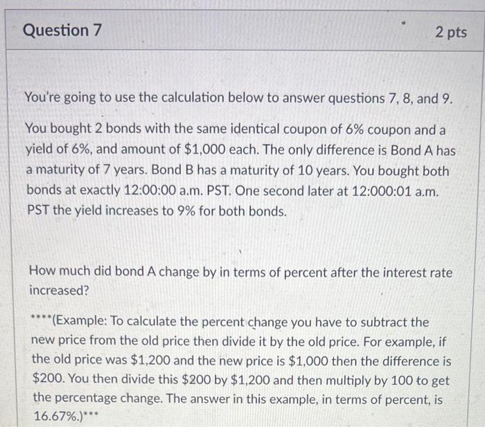 Solved Question 7 2 pts You're going to use the calculation | Chegg.com