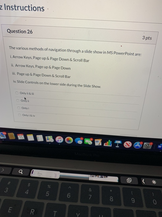 Solved z Instructions Question 26 3 pts The various methods | Chegg.com