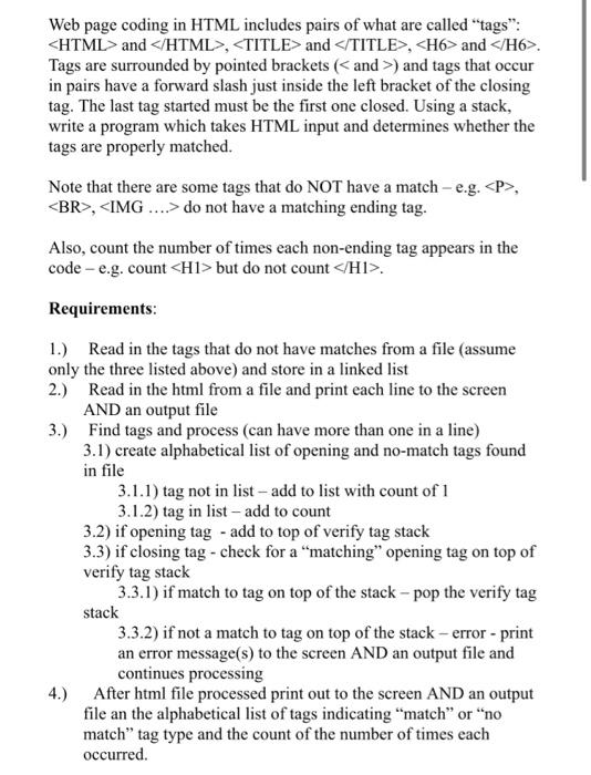 Solved Web page coding in HTML includes pairs of what are Chegg