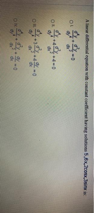 Solved A linear differential equation with constant | Chegg.com