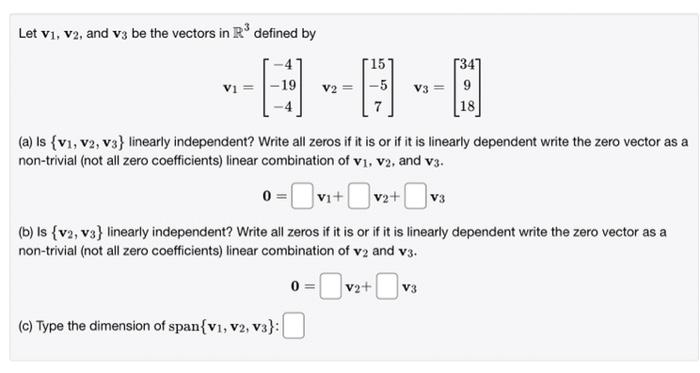 Solved Let v1,v2, and v3 be the vectors in R3 defined by | Chegg.com