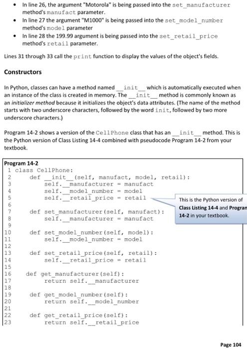 Solved Chapter 14 Object-Oriented Programming Python is a | Chegg.com