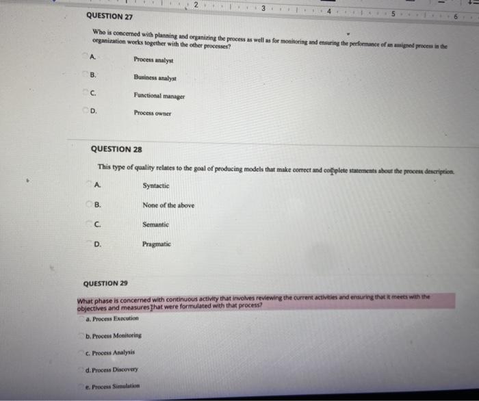 Solved 3 QUESTION 27 5 Who is concerned with planning and | Chegg.com