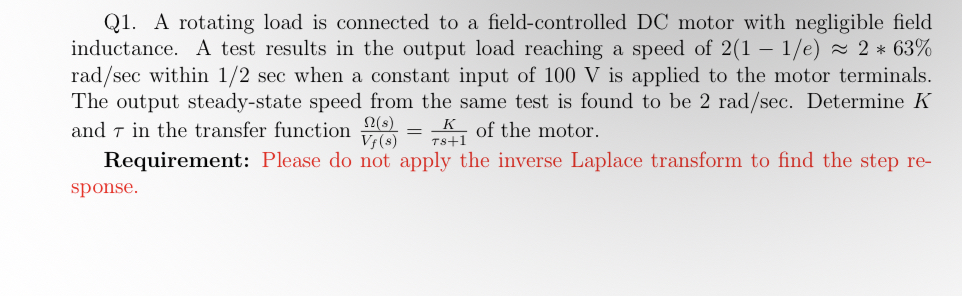 Solved Q1. ﻿A rotating load is connected to a | Chegg.com