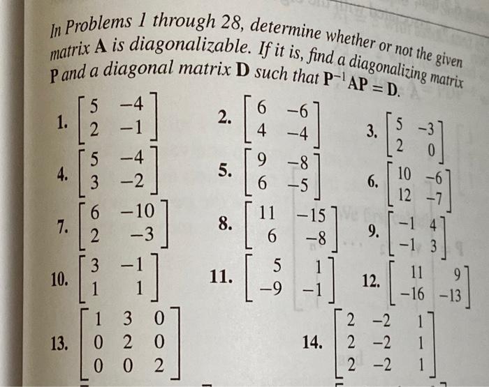 Solved In Problems 1 through 28, determine whether or not | Chegg.com