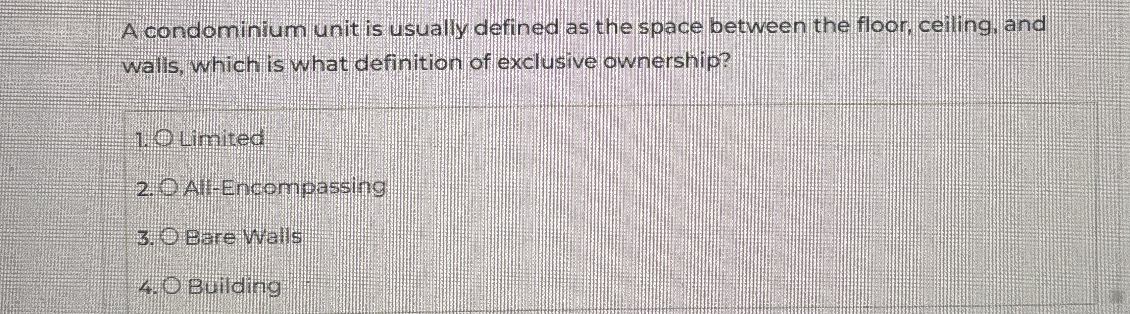 [Solved] A condominium unit is usually defined as the spa