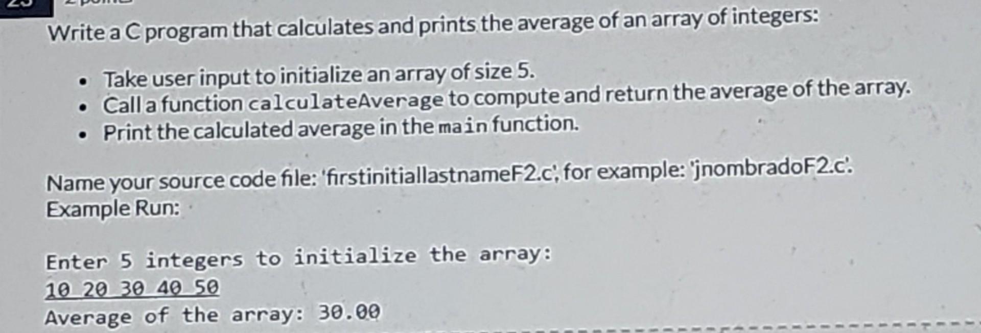 Solved Write A C Program That Calculates And Prints The 5709