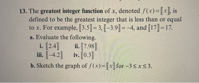greatest integer function examples