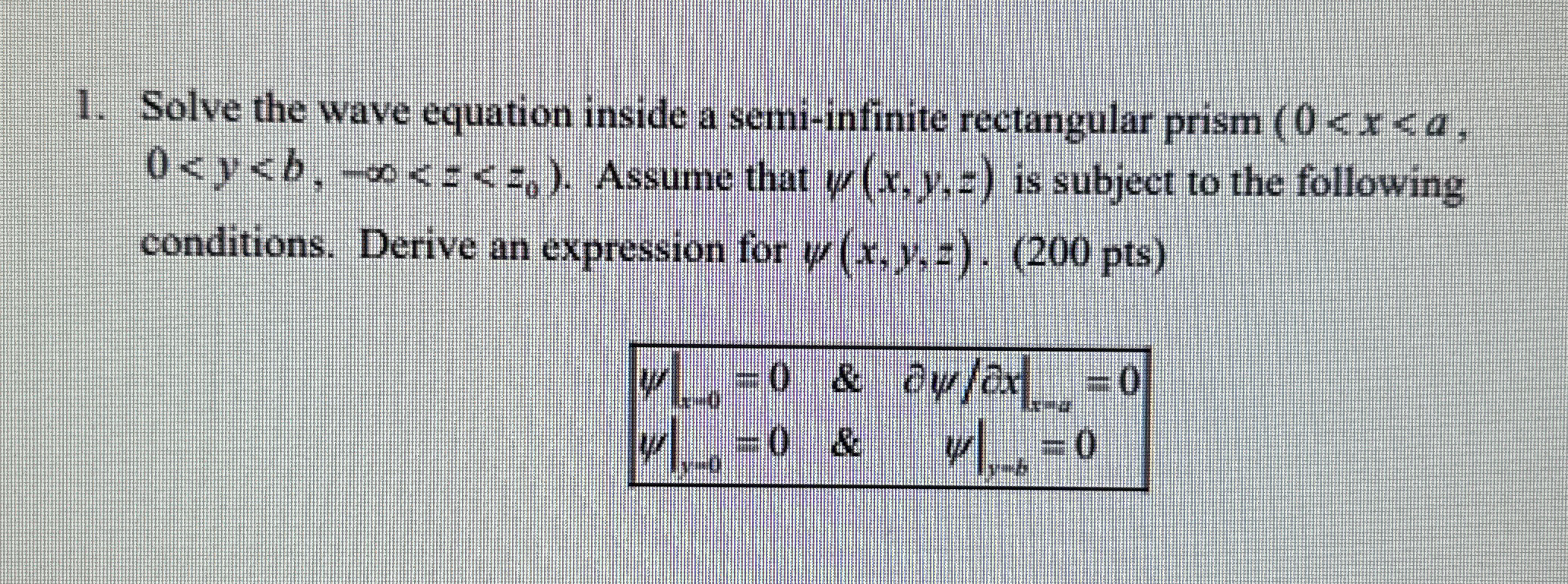 Solved Solve the wave equation inside a semi-infinite | Chegg.com