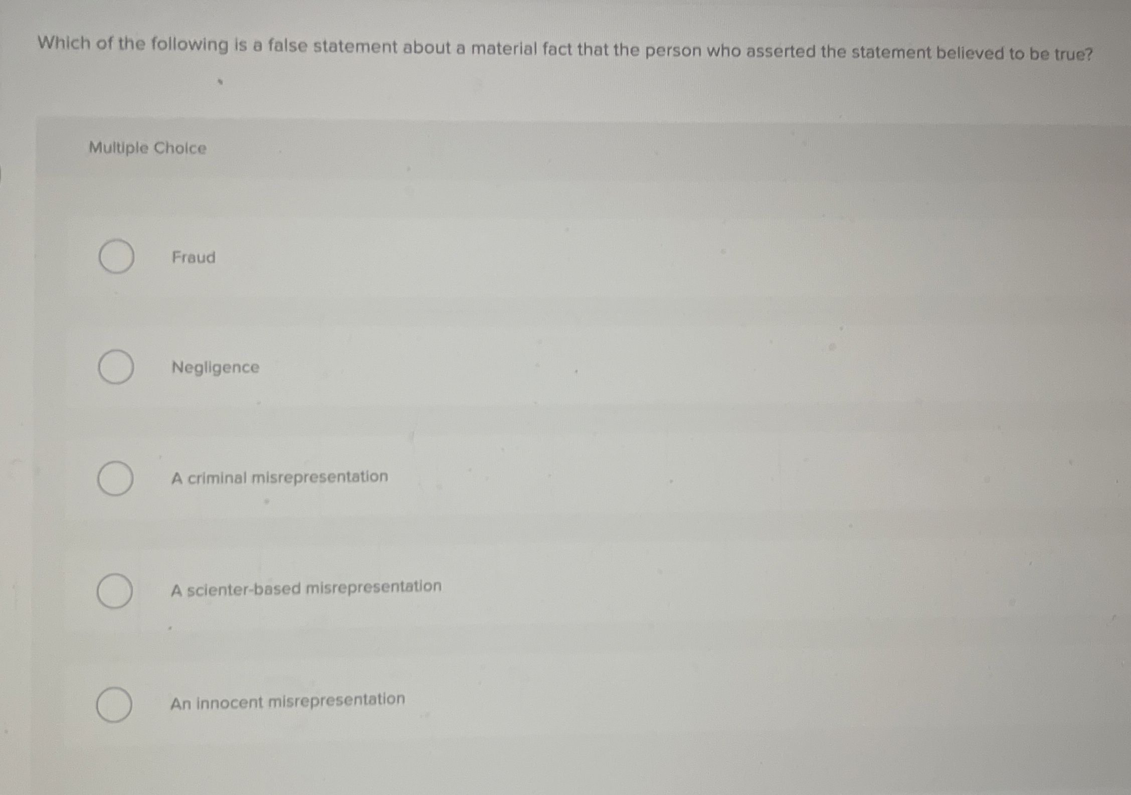 Solved Which of the following is a false statement about a