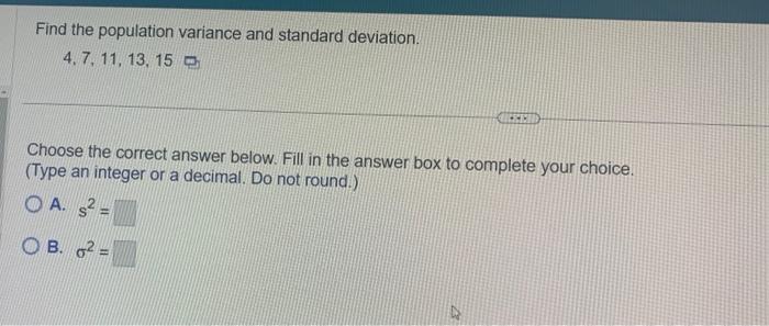 Solved Find The Sample Variance And Standard Deviation. | Chegg.com