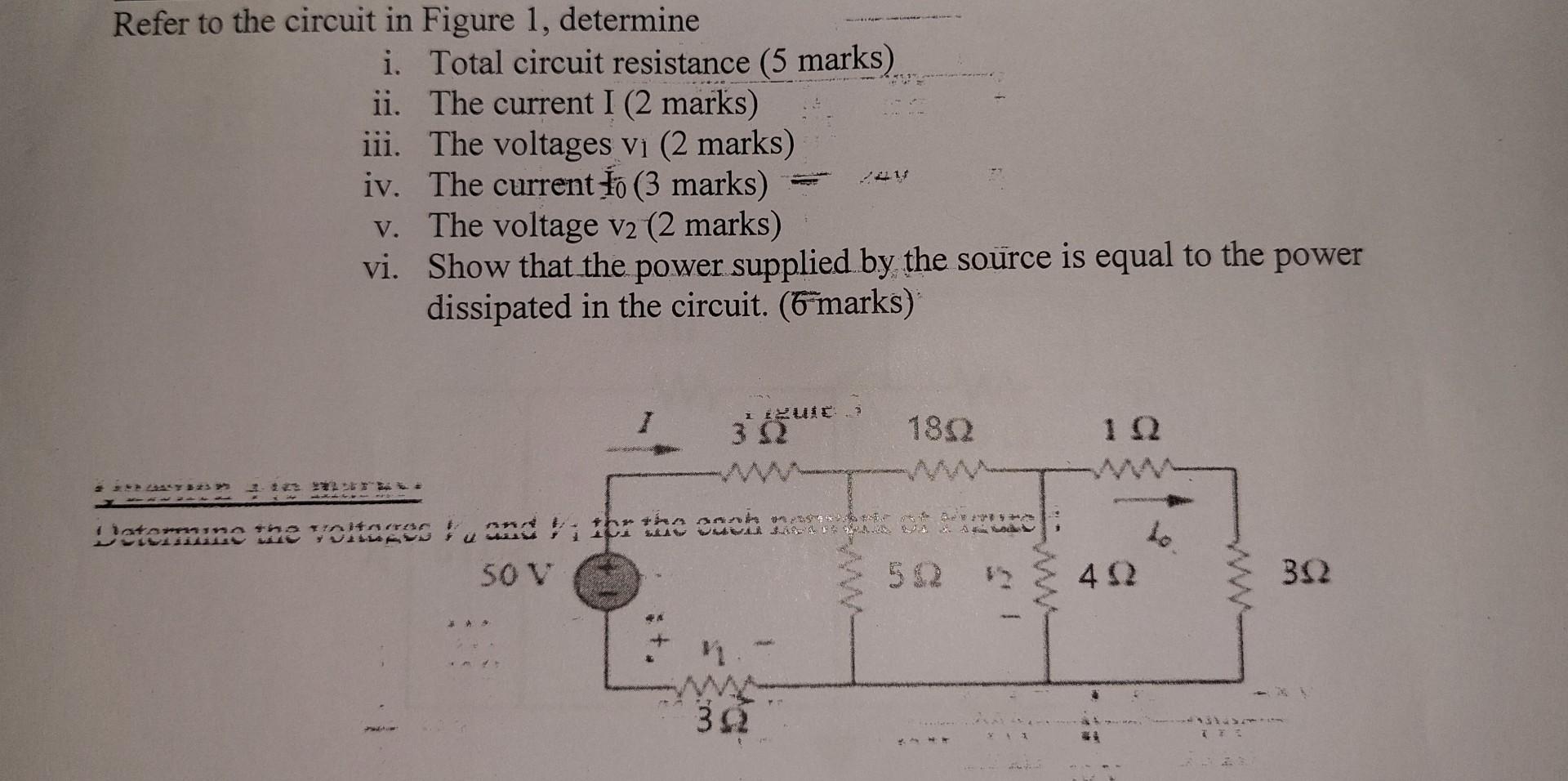 Solved Refer to the circuit in Figure 1, determine i. Total | Chegg.com