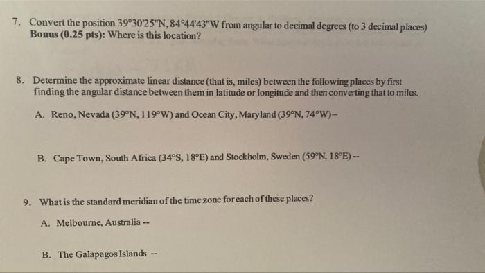 Distance between decimal outlet degrees