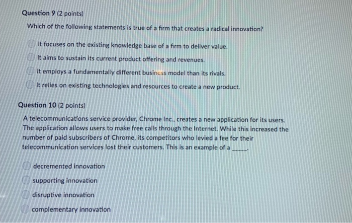 Solved Question 9(2 Points) Which Of The Following | Chegg.com