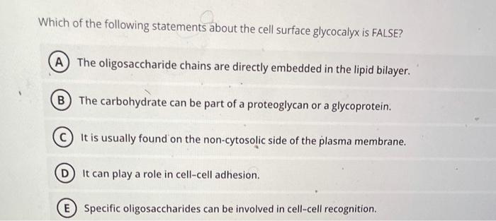 Solved Which Of The Following Statements About The Cell | Chegg.com
