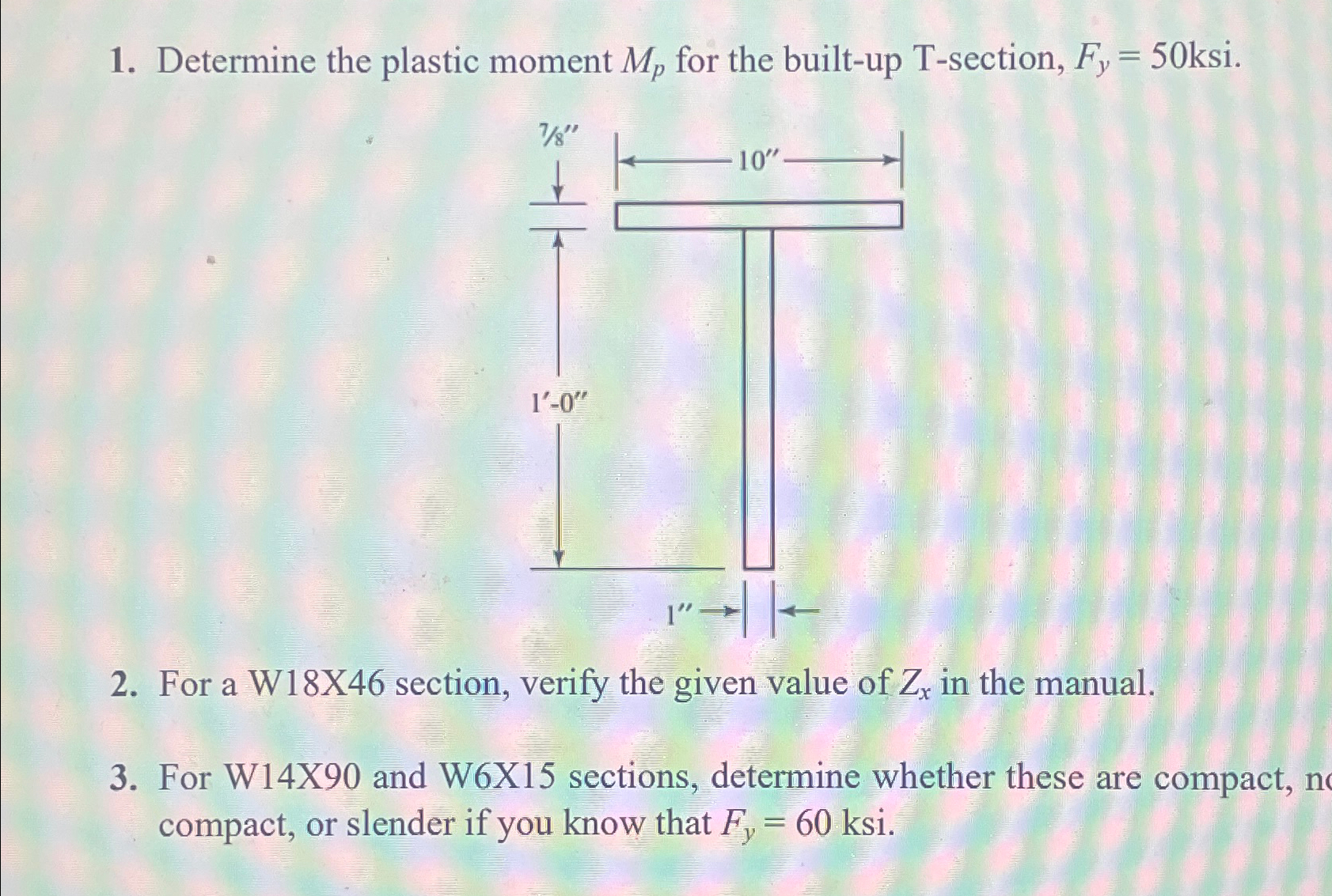 Solved Determine the plastic moment Mp ﻿for the built-up | Chegg.com
