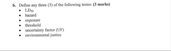 Solved b. ﻿Define any three (3) ﻿of the following terms: (3 | Chegg.com