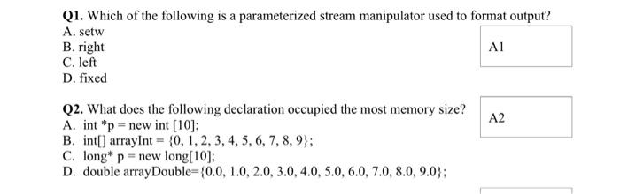 Solved Q1. Which of the following is a parameterized stream | Chegg.com