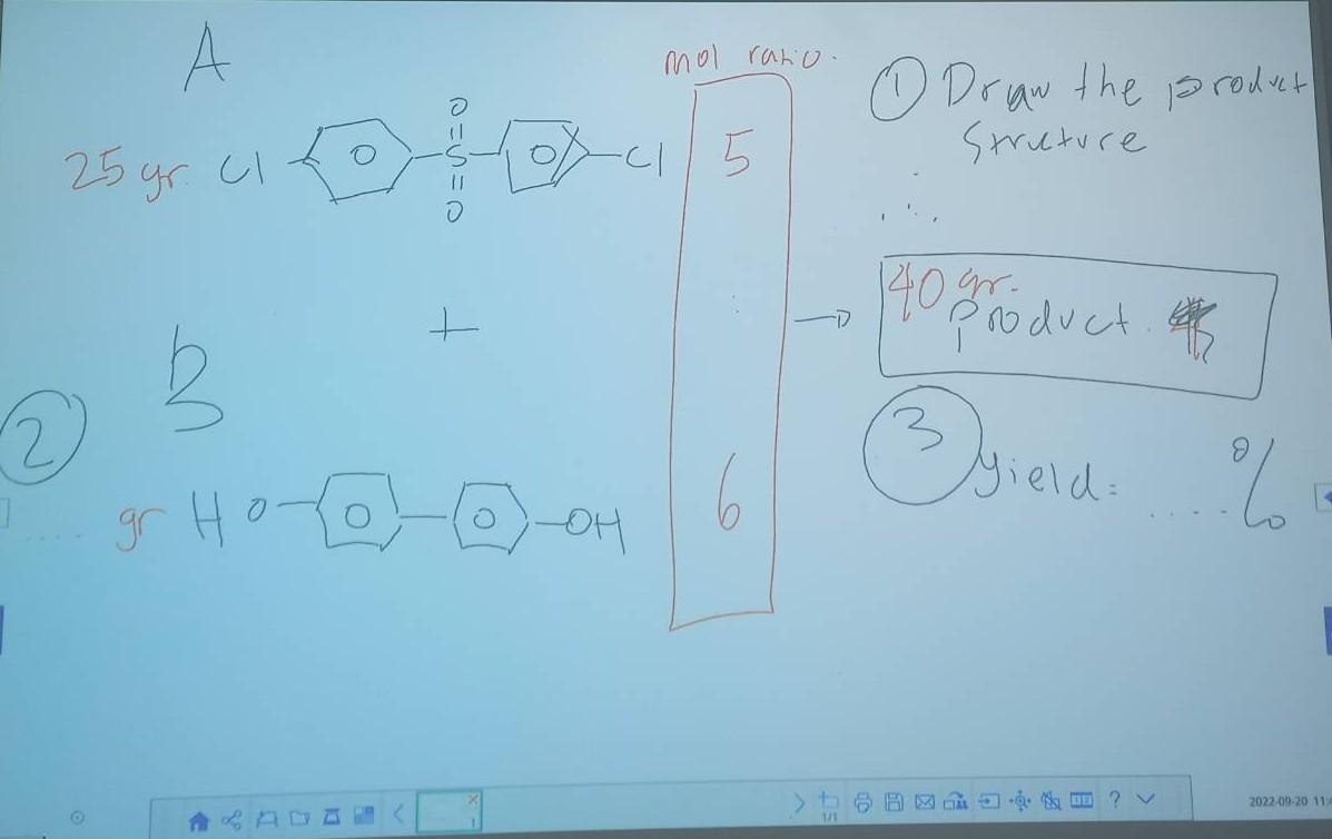 Solved 1. Draw the Product Structure 2. How many gram for B | Chegg.com
