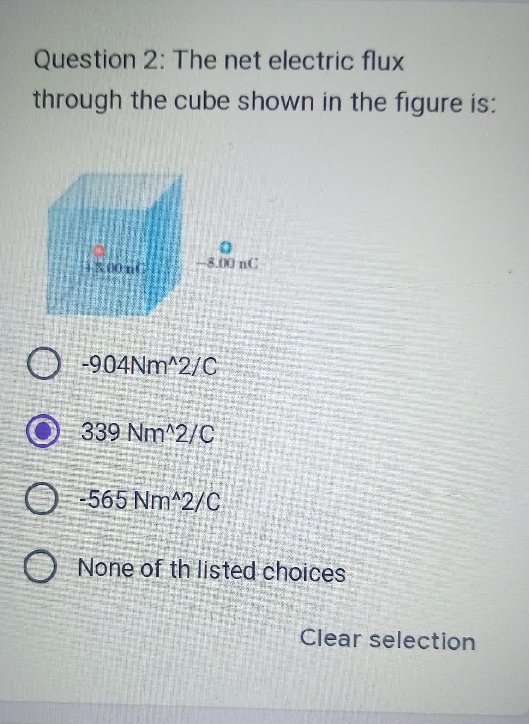 Solved Question 2 The Net Electric Flux Through The Cube Chegg Solved Question 2 The Net Electric Flux Through The Cube Chegg