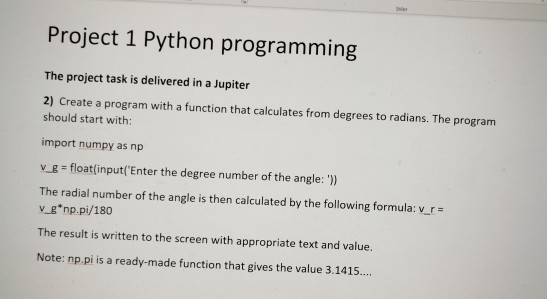 Solved Sale Project 1 Python programming The project task is | Chegg.com
