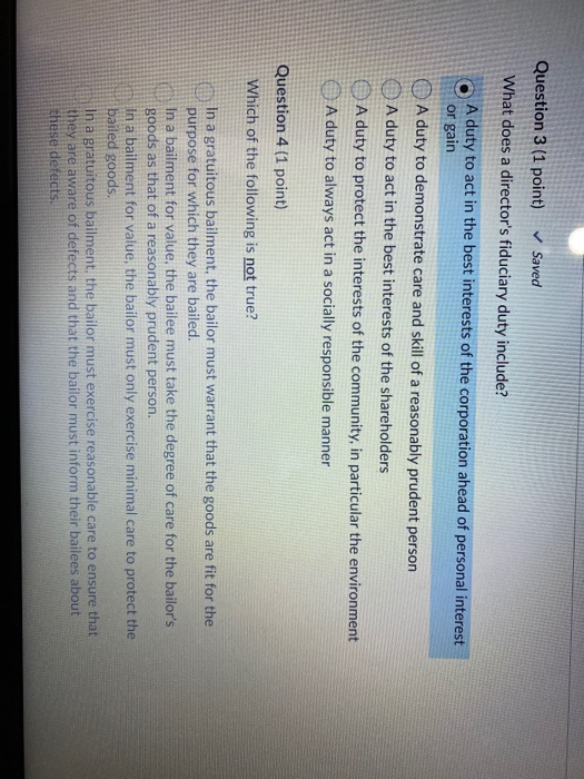 Solved Question 3 (1 point) Saved What does a director's