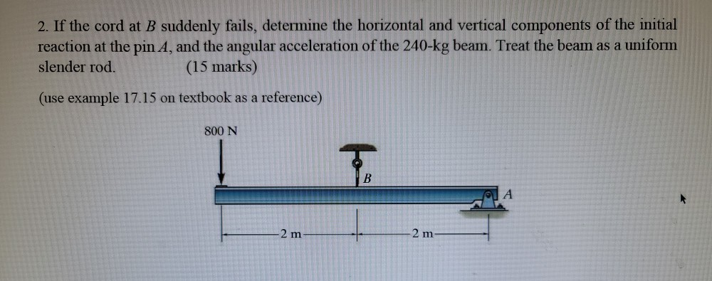 Solved If The Cord At B Suddenly Fails, Determine The | Chegg.com