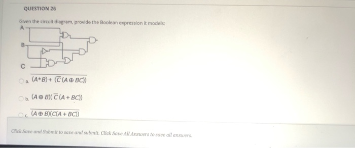 Solved QUESTION 26 Given The Circuit Diagram, Provide The | Chegg.com