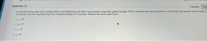 Solved Question 21 A manufacturing plant has a | Chegg.com