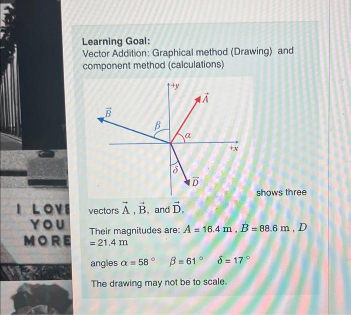 Solved Learning Goal Vector Addition Graphical Method 5607