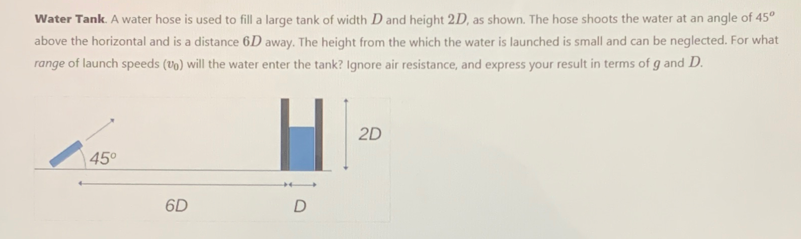 Solved Water Tank. A water hose is used to fill a large tank | Chegg.com