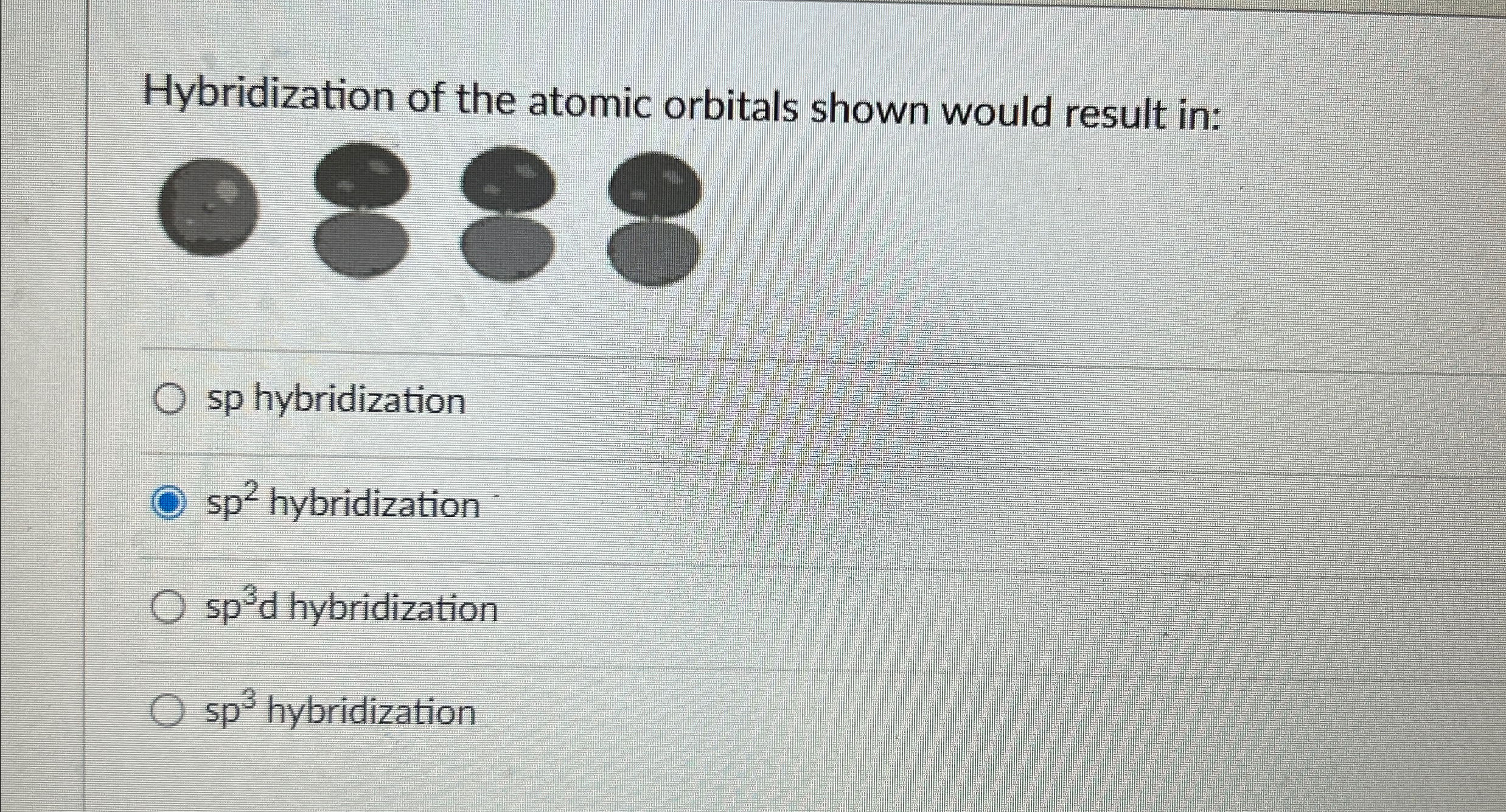 Solved Hybridization of the atomic orbitals shown would | Chegg.com