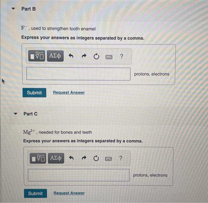 Solved Specify the number of protons and electrons in each | Chegg.com