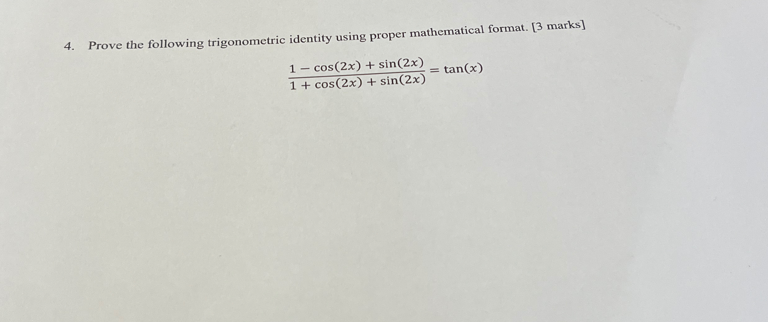 Solved Prove The Following Trigonometric Identity Using | Chegg.com