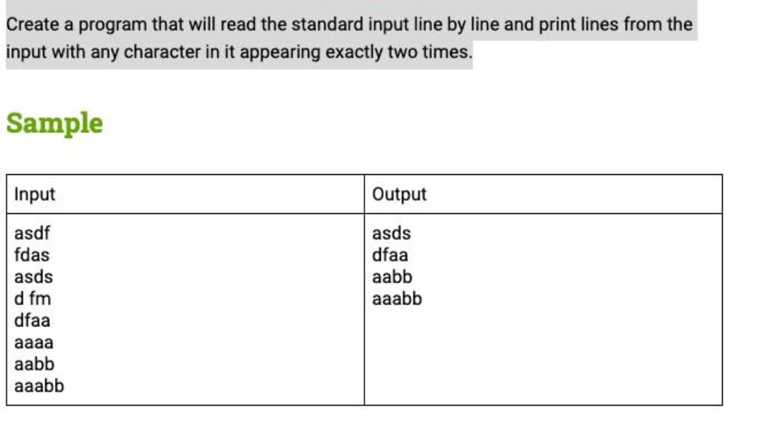 Solved Create a program that will read the standard input | Chegg.com