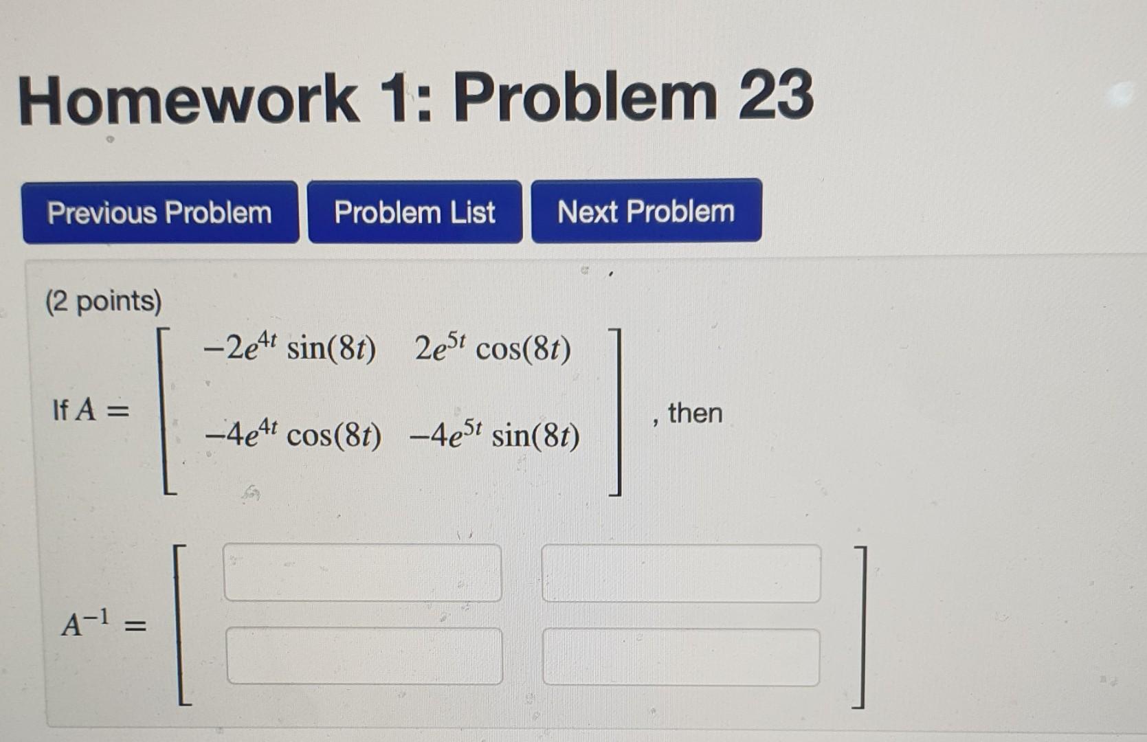 Solved Homework 1: Problem 23 Previous Problem Problem List | Chegg.com