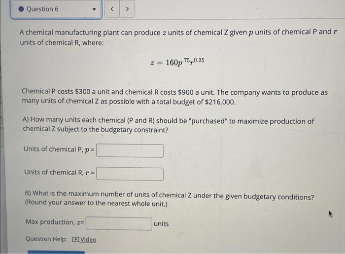 Solved Question 6 > A chemical manufacturing plant can | Chegg.com