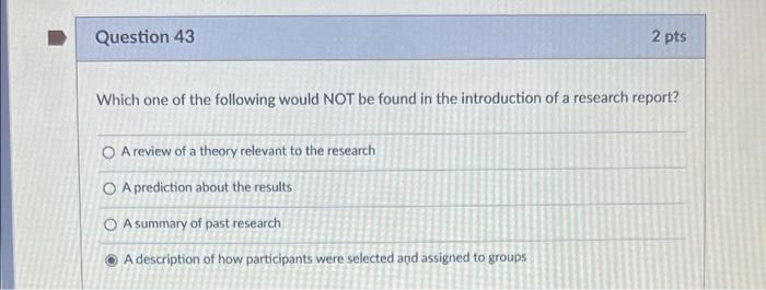 Solved Question 43 2 pts Which one of the following would | Chegg.com