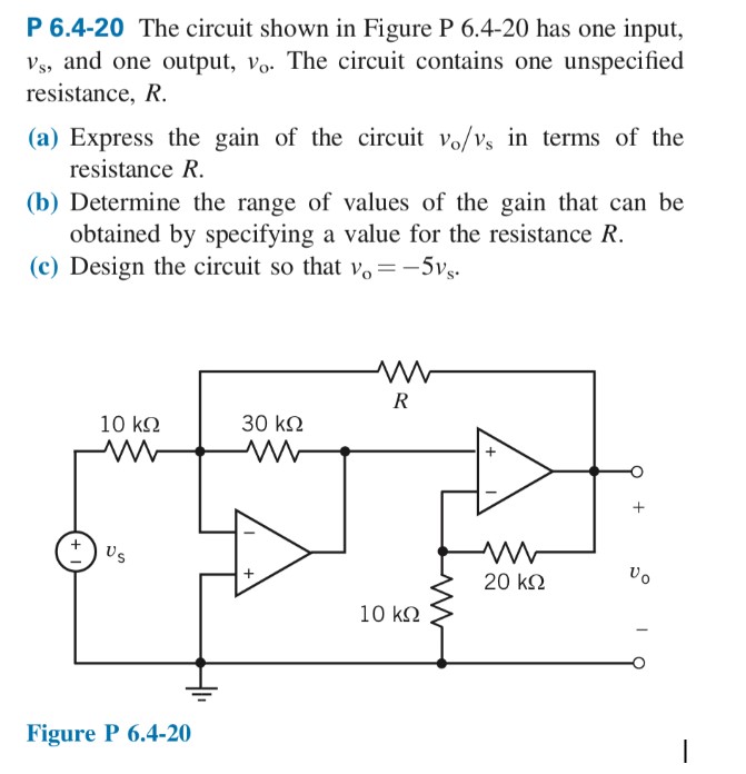 Solved P 6.4-20 ﻿The Circuit Shown In Figure P 6.4-20 ﻿has | Chegg.com