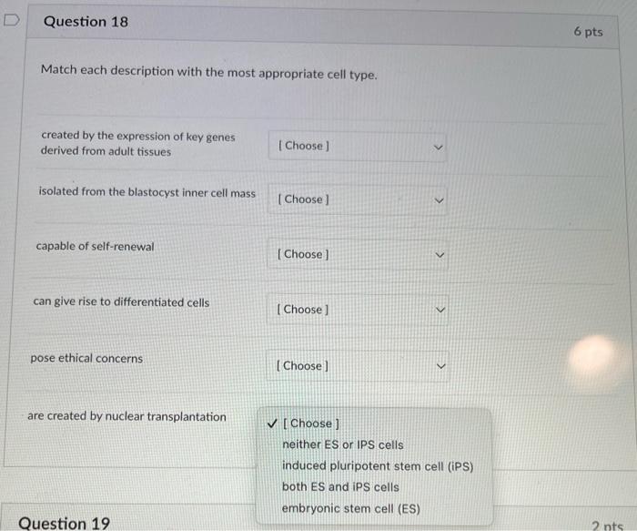 Solved Match each description with the most appropriate cell | Chegg.com