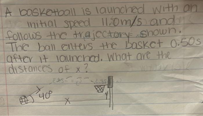 Solved A basketball is launched with an initial speed 11.0 | Chegg.com