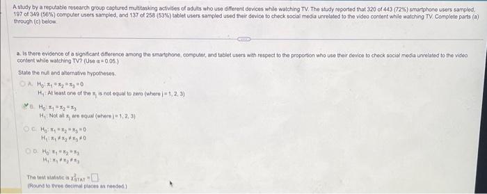 Solved Use The Following Contingency Table To Complete (a) | Chegg.com