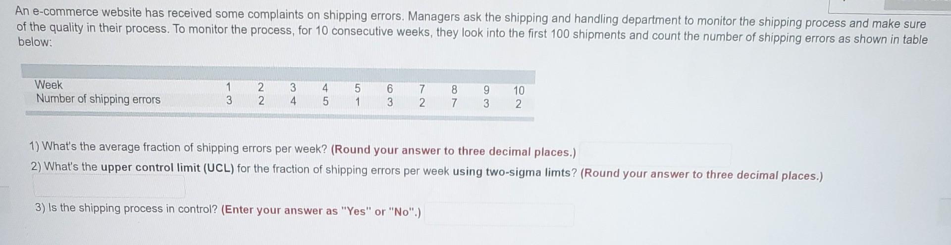 Solved An e-commerce website has received some complaints on | Chegg.com