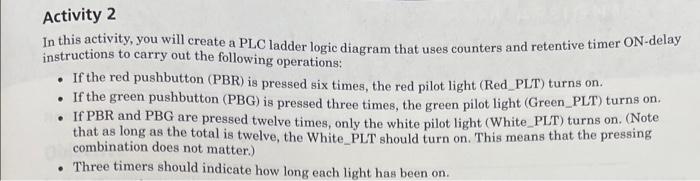 Solved Activity 1 In This Activity You Will Create A Plc Chegg
