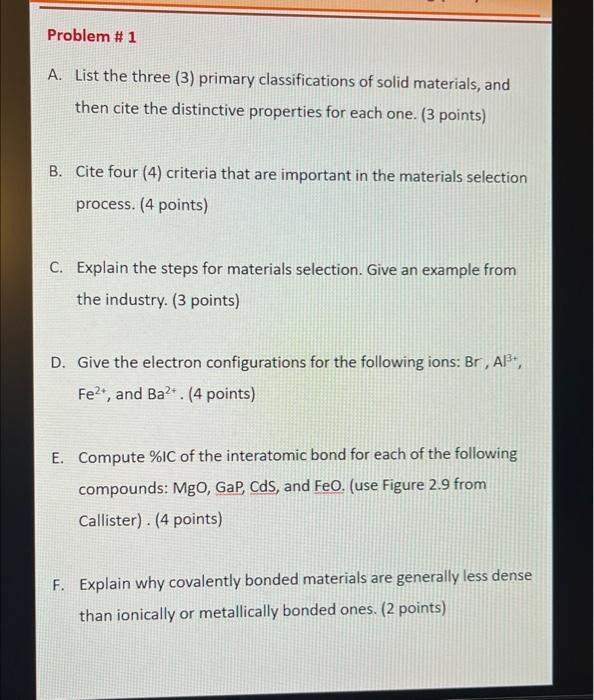 Solved A. List the three (3) primary classifications of | Chegg.com