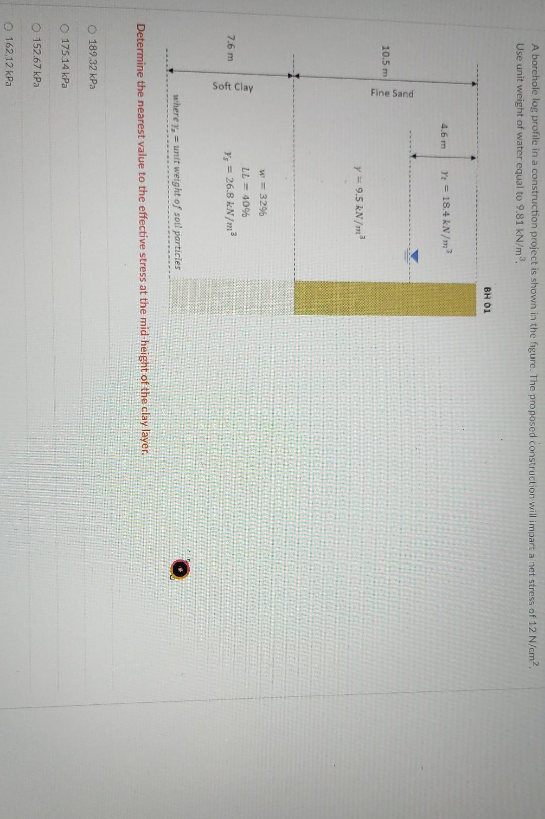 solved-a-borehole-log-profile-in-a-construction-project-is-chegg